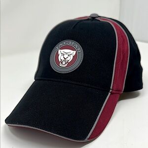 NWOT Jaguar racing cap baseball hat black & deep red adjustable adult